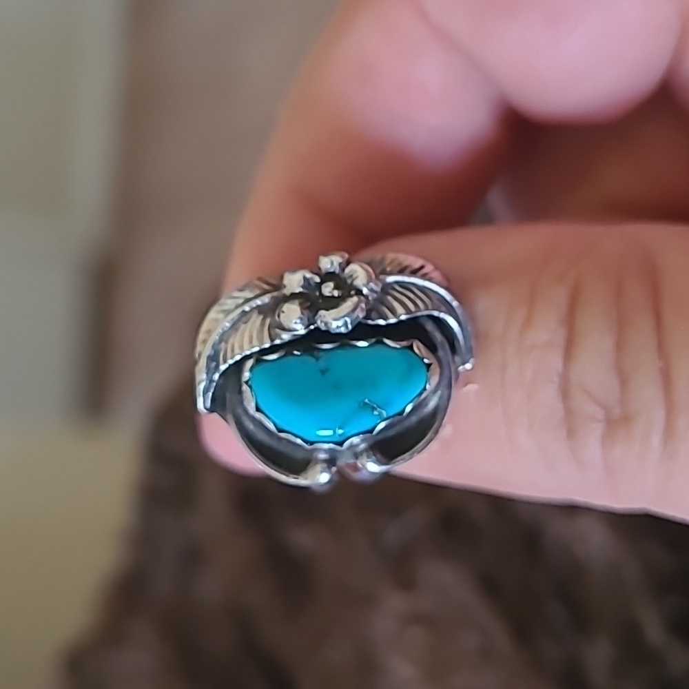 Vintage genuine turquoise ring